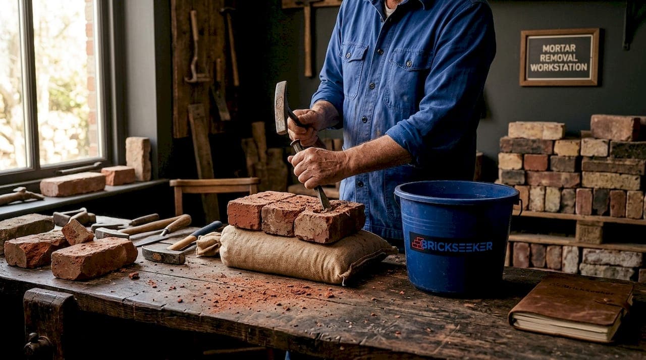 How reclaimed bricks are cleaned for reuse